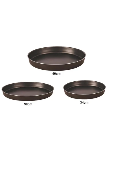 Mehtap Onyx Teflon Tepsi  Seti 34-38-40 cm ürün görseli 1