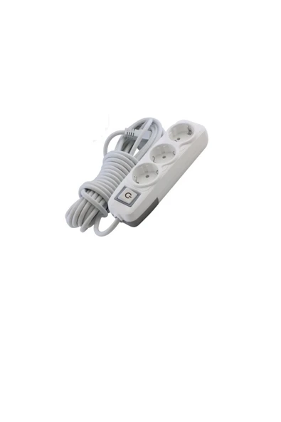 CVS DN9234 Lara 3'LÜ Anahtarlı Grup Priz 1 Metre Kablolu ürün görseli 1