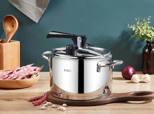 OMS 5110 Silver Silindir Klasik Düdüklü Tencere 5 Litre ürün görseli 1