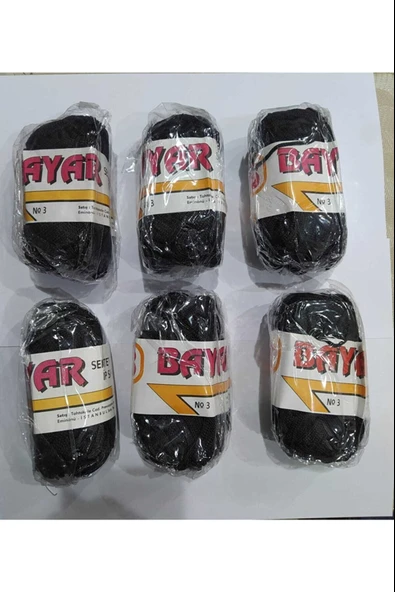 BAYAR MAKROME İPİ 6'lı SİYAH ürün görseli 1