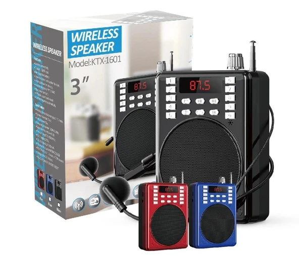 Subzero KTX 1601 Mikrofonlu Rehber Öğretmen Amfisi USB/TF/AUX FM Destekli Hoparlör rose SP-616 ürün görseli 1