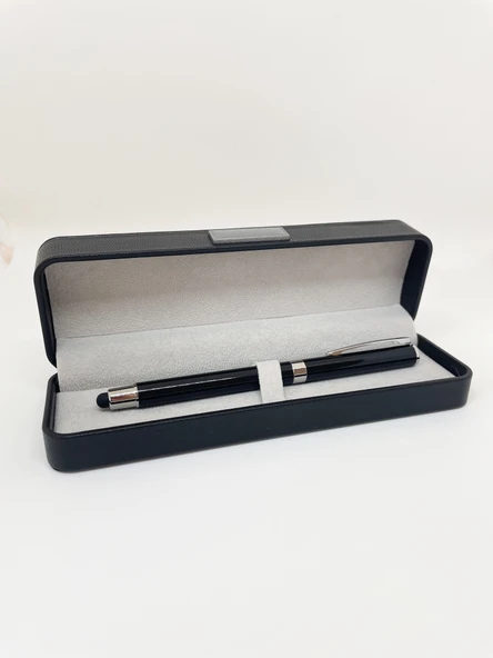Elegance Series  Deri Kutulu Siyah Roller İmza Kalemi ürün görseli 1