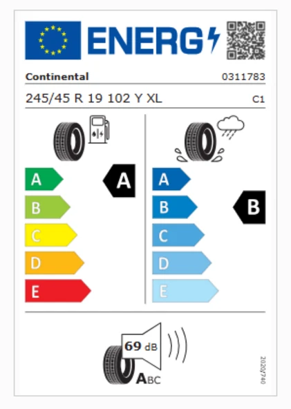 Continental EcoContact 6Q BMW(*) Mercedes(MO) 245/45R19 102Y XL 4x4 Yaz Lastiği (Üretim Yılı: 2025) ürün görseli 1