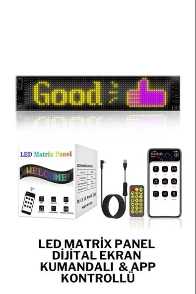 Led Matrix Panel Cama Yapışan Telefon Kontrollü Led Ekran Panel 16x96 - 192MM-898MM ürün görseli 1
