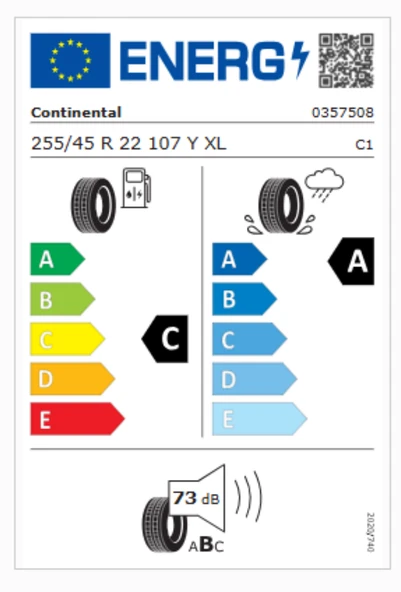 Continental ContiSportContact 5 ContiSeal BMW(*) 255/45R22 107Y XL FR ContiSilent Otomobil Yaz Lastiği (Üretim Yılı: 2025) ürün görseli 1