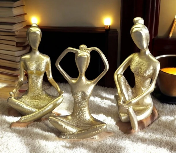 kırılmaz polyester,3 lü yoga yapan kızlar biblosu ürün görseli 1