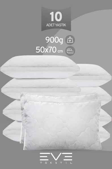 8 Adet Klimax Beyaz Serisi Kılıflı Fermuarlı Klimali Antialerjik Silikon Nano Elyaf Yastık 50x70cm ürün görseli 1