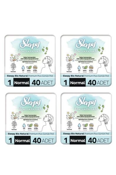 Sleepy Bio Natürel Premium Plus Günlük Ped 40 Li*4 Adet ürün görseli 1