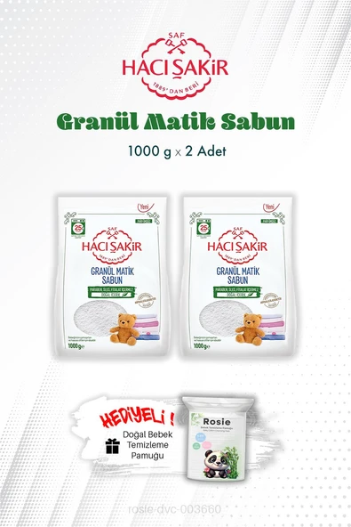 Hacı Şakir Granül Matik Çamaşır Deterjanı 1000 gr X2 ve ROSIE ürün görseli 1