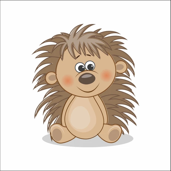 Sevimli Kirpi Sticker Duvar Sticker ürün görseli 1