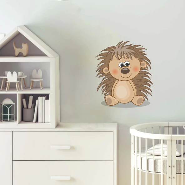 Sevimli Kirpi Sticker Duvar Sticker - Resim 2