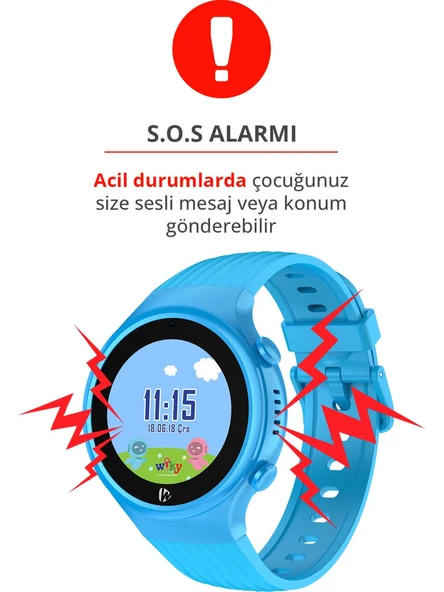 Wiky Watch 5S Mavi Akıllı Çocuk Saati - Resim 8