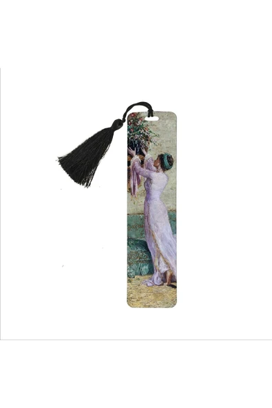 Vazo Yerleştiren Kız(osman Hamdi Bey) Baskılı, Püsküllü Kitap Ayracı (hediyelik Bookmark,ayraç-107) ürün görseli 1
