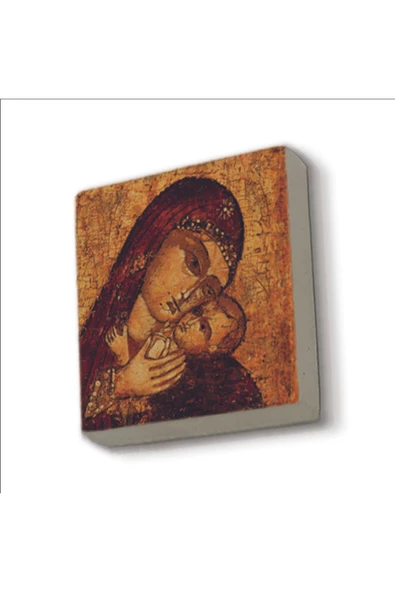 İsa ve Meryem Görseli Baskılı Taş Magnet 5X5 ürün görseli 1