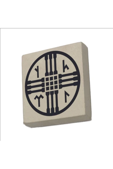 Tengricilik Sembolü Baskılı Taş Magnet 5X5 ürün görseli 1