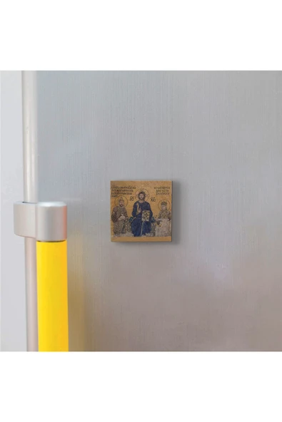 Ayasofya Deesis Mozaiği Baskılı Taş Magnet 5X5 - Resim 2