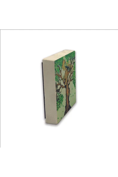 Ağaç Kadın Baskılı Taş Magnet 5X5 - Resim 4