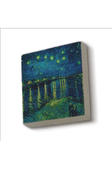 Ren Nehrinde Yıldızlı Bir Gece (Vincent Van Gogh, 1888) Baskılı Taş Magnet 5X5 ürün görseli 1