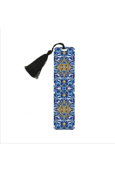 Rumi Desen Baskılı, Püsküllü Kitap Ayracı (hediyelik Bookmark,ayraç-138) ürün görseli 1