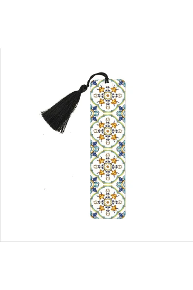 Italyan Desen Baskılı, Püsküllü Kitap Ayracı(hediyelik Bookmark,ayraç-132 ürün görseli 1