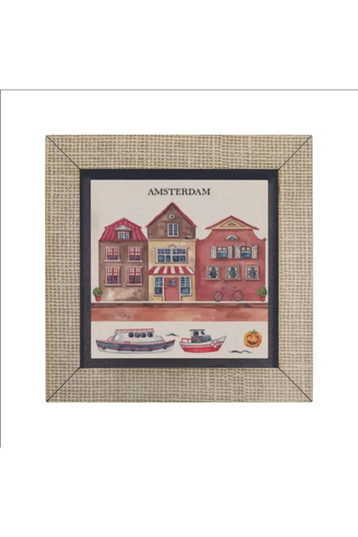 Amsterdam Görseli Baskılı MDF Magnet 7X7 - Resim 4