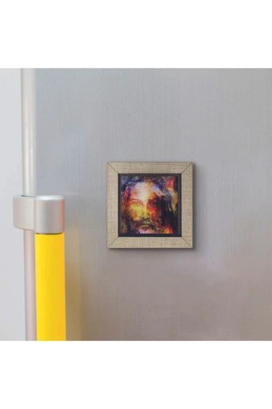 Hz. Isa Görseli Baskılı MDF Magnet 7X7 - Resim 3
