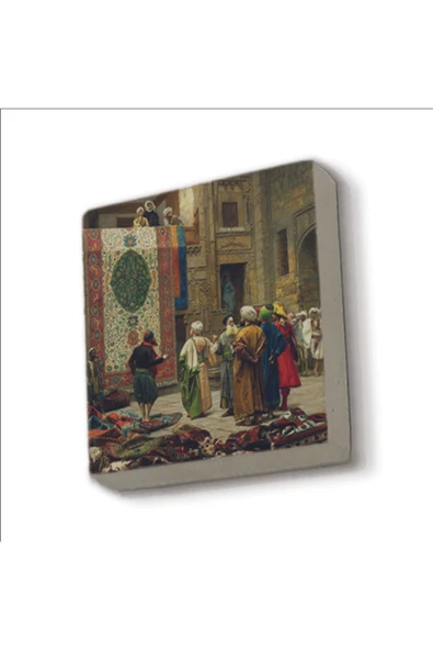 Halı Tüccarı (Osman Hamdi Bey, 1888) Baskılı Taş Magnet 5X5 ürün görseli 1