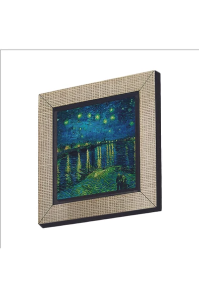 Ren Nehrinde Yıldızlı Bir Gece (Vincent Van Gogh, 1888) Baskılı MDF Magnet 7X7 ürün görseli 1
