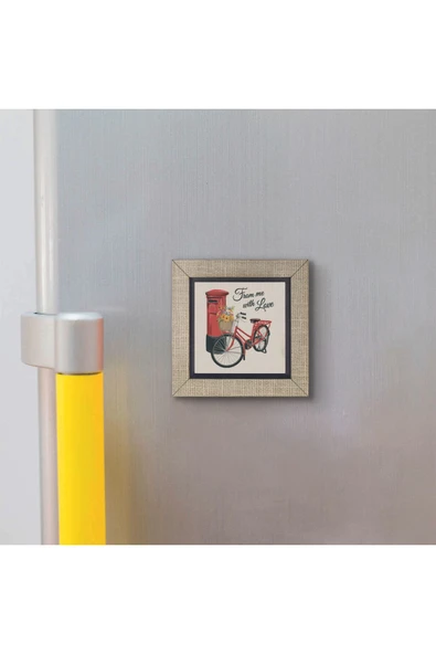 Hollanda Bisklet Görseli Baskılı MDF Magnet 7X7 - Resim 3