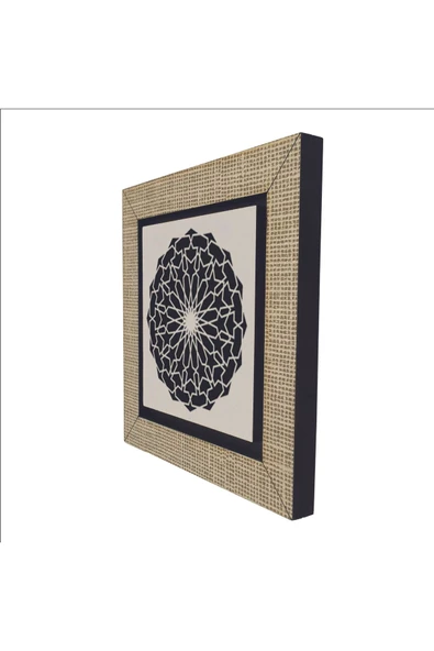 Rumi Desen Baskılı MDF Magnet 7X7 Bej - Resim 5