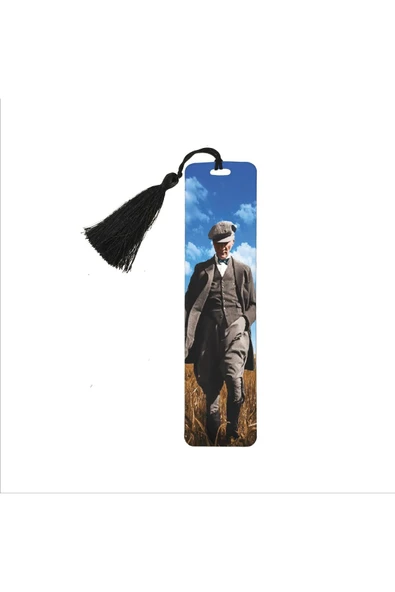 Mustafa Kemal Atatürk Baskılı, Püsküllü Kitap Ayracı (hediyelik Bookmark,ayraç-103) ürün görseli 1