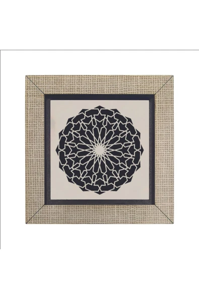 Rumi Desen Baskılı MDF Magnet 7X7 Bej - Resim 4