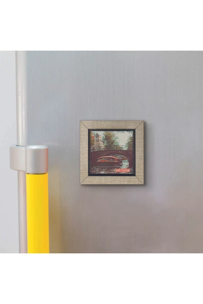 Amsterdam Görseli Baskılı MDF Magnet 7X7 - Resim 3