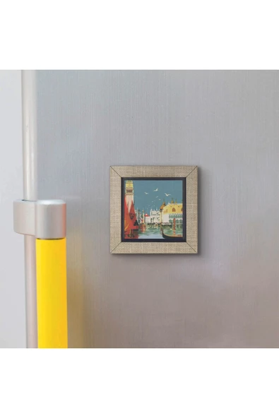Venedik Görseli Baskılı MDF Magnet 7X7 - Resim 3