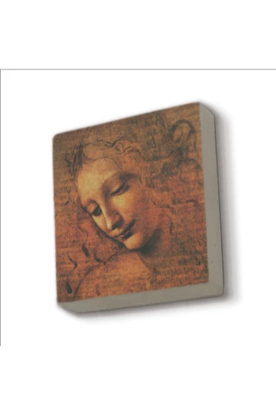 Kadın Başı Eskizi (Leonardo Da Vinci, 1508) Baskılı Taş Magnet 5X5 ürün görseli 1