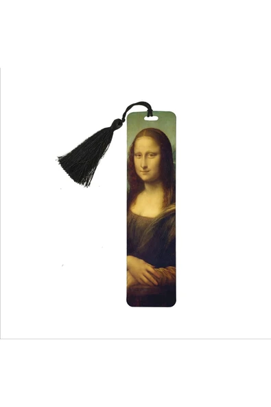 Mona Lisa Leonardo Da Vinci Baskılı Püsküllü Kitap Ayracı (hediyelik Bookmark,ayraç-106) ürün görseli 1
