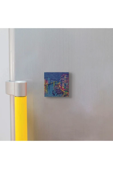 Venedik Görseli Baskılı Taş Magnet 5X5 - Resim 3