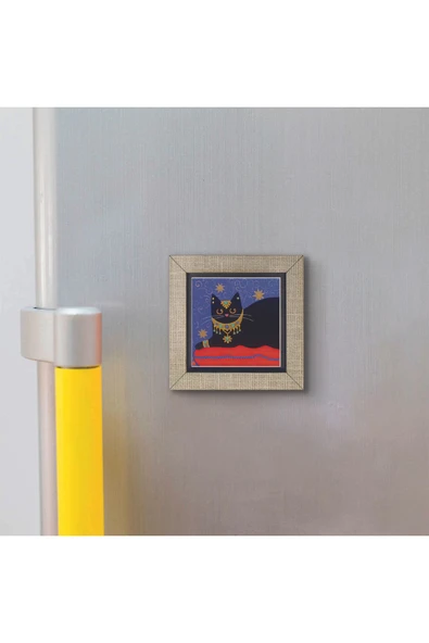 Kedi Baskılı MDF Magnet 7X7 - Resim 3