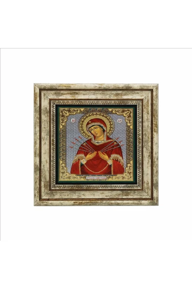 Meryem Görseli Baskılı Taş Tablo 25X25 - Resim 2