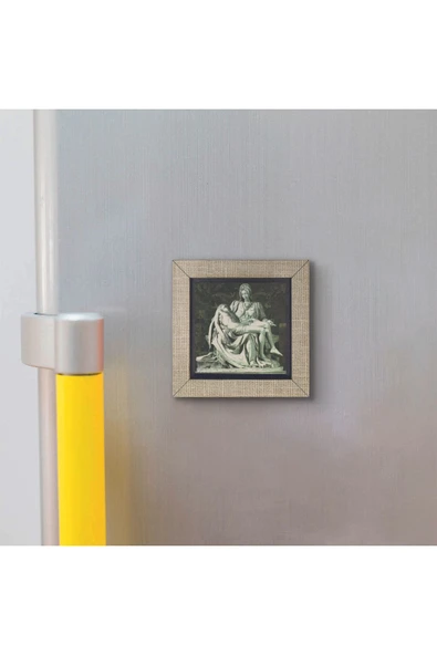Pietà (Michelangelo, 1498) Baskılı MDF Magnet 7X7 - Resim 3