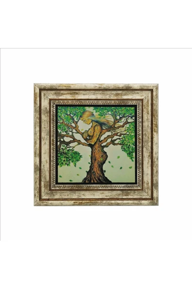 Ağaç Kadın Baskılı Taş Tablo 25X25 - Resim 2
