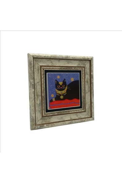 Kedi Baskılı Taş Tablo 20x20 - Resim 4