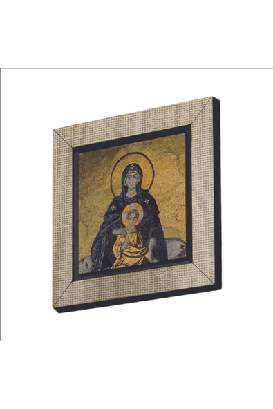 Ayasofya- Meryem Ve Isa Mesih Mozaiği Baskılı Mdf Magnet 7x7 ürün görseli 1