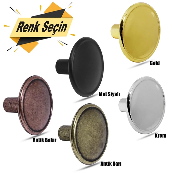 Art Düğme Kulp Daire Çekmece Mutfak Dolap Kapak Kulpu Kulbu Metal Tek Vidalı Kulp ürün görseli 1