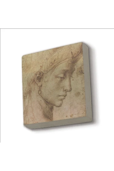 Baş Etüdü (Leonardo Da Vinci) Baskılı Taş Magnet 5X5 ürün görseli 1