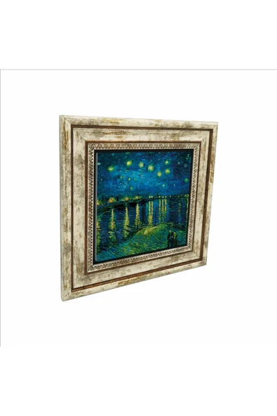 Ren Nehrinde Yıldızlı Bir Gece (Vincent Van Gogh, 1888) Baskılı Taş Tablo 25X25 ürün görseli 1
