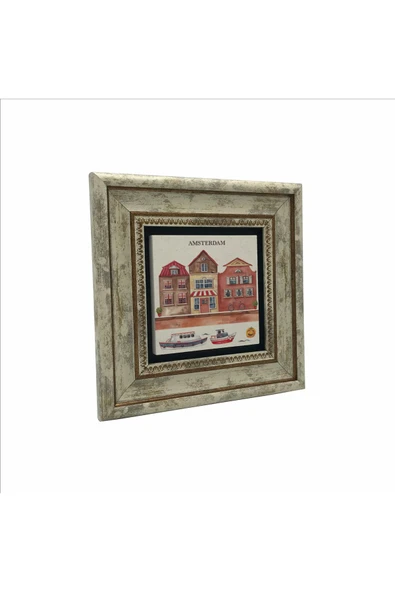 Amsterdam Görseli Baskılı Taş Tablo 20x20 - Resim 4