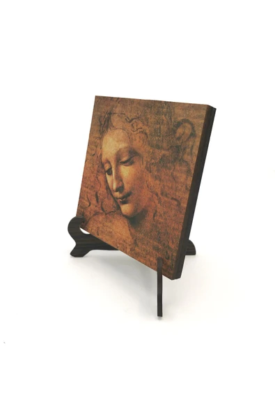 Kadın Başı Eskizi Leonardo Da Vinci, 1508baskılı Mdf Masaüstlük ürün görseli 1