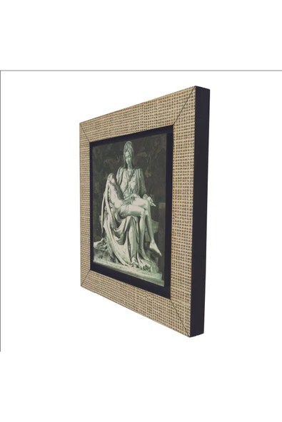 Pietà (Michelangelo, 1498) Baskılı MDF Magnet 7X7 - Resim 5