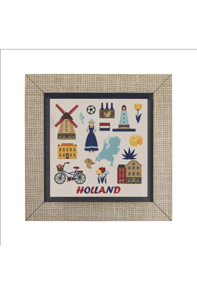 Hollanda Sembolleri Baskılı MDF Magnet 7X7 - Resim 4